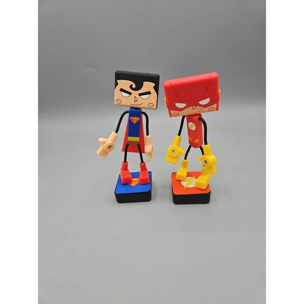 Justice League Bendable Magnetic Figures Lot Flash Superman DC Comics Lot Of 2